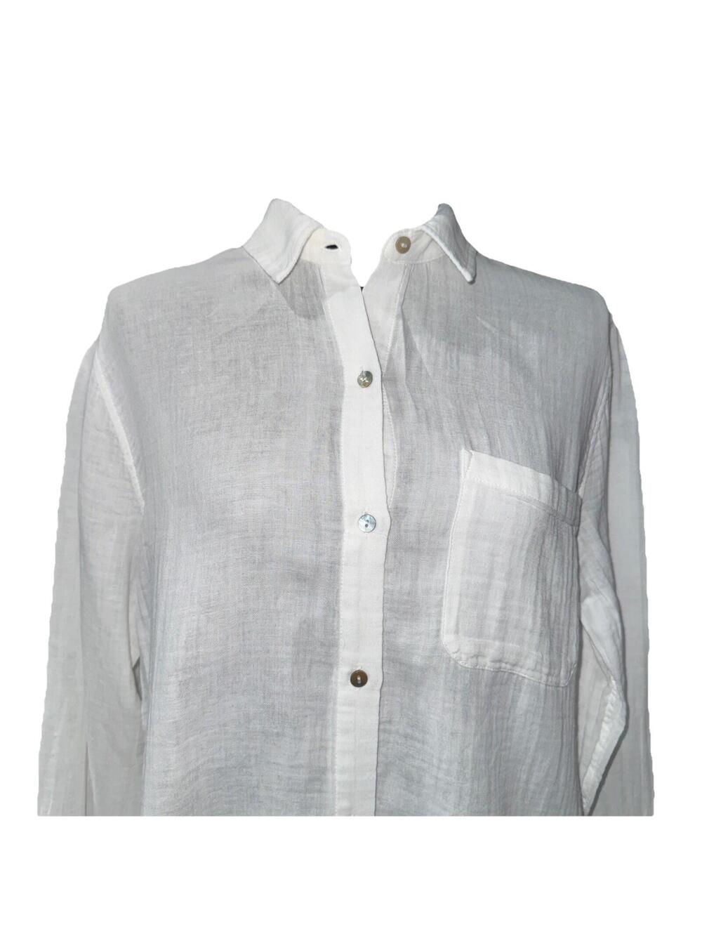 RAILS Women’s Ellis Button-Up Gauze Shirt in White-Size Medium - Picture 6 of 15